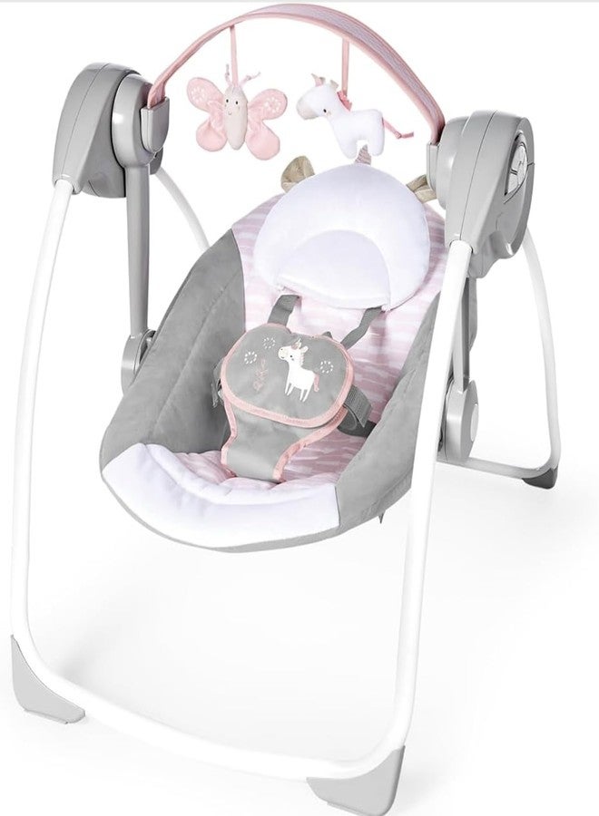 Richtots Premium Baby Swing Portable Baby Swing with Music, Speed Control Flora Design - Image 1